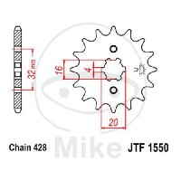 Ritzel 13 Z&auml;hne Teilung 428 f&uuml;r Yamaha DT 80 LC...