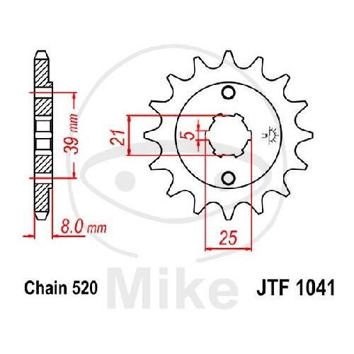 Pinion 15 Tooth Pitch 520 for Kymco Mxer 150 MXU 150