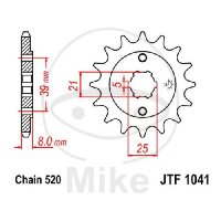 Pinion 15 Tooth Pitch 520 for Kymco Mxer 150 MXU 150