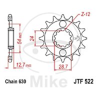 Ritzel 16 Z&auml;hne Teilung 630 f&uuml;r Kawasaki GPZ...