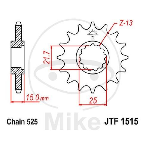 Pignone 15 Denti Divisione 525 per Kawasaki ZX-6R 600 F Ninja