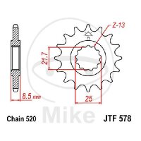 Ritzel 18 Z&auml;hne Teilung 520 f&uuml;r Yamaha XTZ 750...