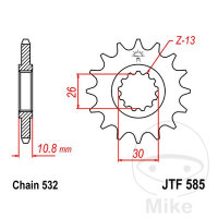 Ritzel 17 Z&auml;hne Teilung 532 f&uuml;r Yamaha XJR 1200