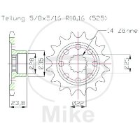 Ritzel 17 Z&auml;hne Teilung 525 f&uuml;r MV Agusta...