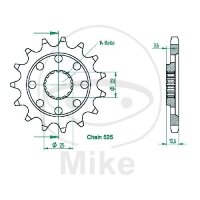 Ritzel 14 Z&auml;hne Teilung 525 f&uuml;r MV Agusta...