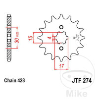 Pignone 14 Denti Divisione 428 per Honda CRF 100 F MSX...