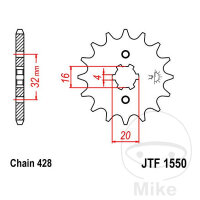 Pinion 14 Tooth Pitch 428 for Yamaha DT 80 LC I II MT 125...
