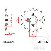 Pignon 14 Dents Division 520 pour Honda CR 250 450 480 500 R