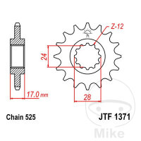 Pignon 14 Dents Division 525 pour Honda CB 600 S F2...