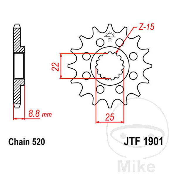 Pignone 12 Denti Divisione 520 per Husqvarna FC 35 450 FE 250 501 KTM EXC 125 200
