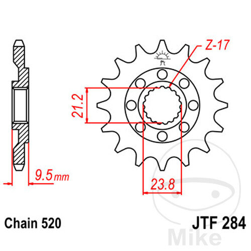Pignone 15 Denti Divisione 520 per Honda CR 250 500 R CRF 450 TRX 450
