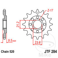 Ritzel 15 Z&auml;hne Teilung 520 f&uuml;r Honda CR 250...