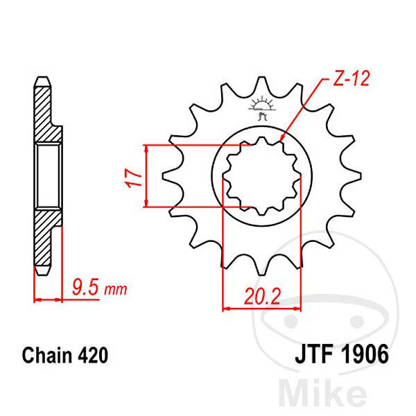 Pignon 12 Dents Division 420 pour Husqvarna CR 65 TC 65 KTM SX 65