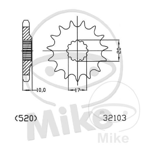 Pignone 13 Denti Divisione 520 per Husqvarna CR 125 WR 125