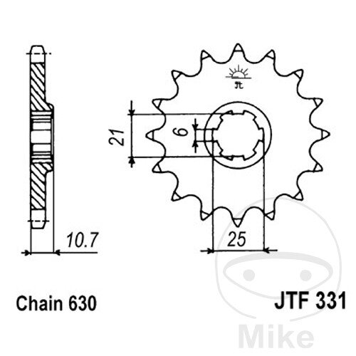 Pinion 15 Tooth Pitch 630 for Honda CB 750 K Four F Supersport
