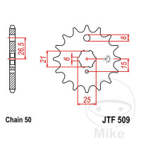 Ritzel 15 Z&auml;hne Teilung 530 f&uuml;r Kawasaki Z 400 440