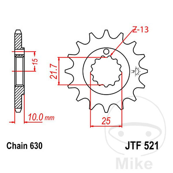 Pignone 15 Denti Divisione 630 per Kawasaki Z 900 1000 Z1R 1000 D