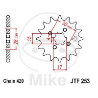 Ritzel 16 Z&auml;hne Teilung 420 f&uuml;r Honda CB 50 CR...