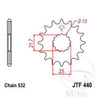 Ritzel 14 Z&auml;hne Teilung 532 f&uuml;r Suzuki GSX 1100...