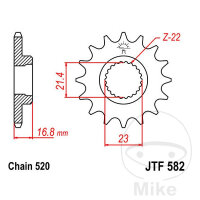 Pinion 16 Tooth Pitch 520 for Yamaha XJ 600 NH SH SN...