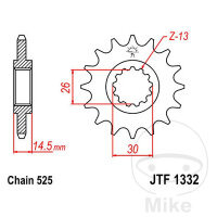 Ritzel 15 Z&auml;hne Teilung 525 f&uuml;r Honda CB 750 F2...