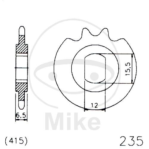 Pignone 15 Denti Divisione 415 per Hercules M1 25 Optima 50 Prima 25 Supra 50
