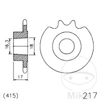 Pinion 11 Tooth Pitch 415 for Hercules KX-5 50