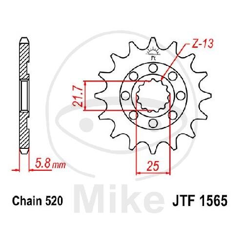 Pignone 14 Denti Divisione 520 per Kawasaki KLX 450 R KX 450 F