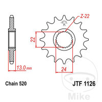 Pinion 16 Tooth Pitch 520 for Aprilia Pegaso 650