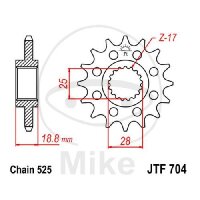 Pinion 16 Tooth Pitch 525 for Aprilia ETV 1000 RST 1000...