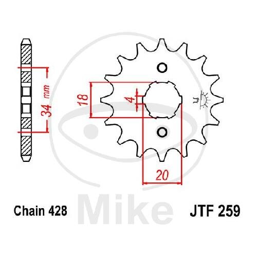 Pi&ntilde;&oacute;n 13 Dientes Divisi&oacute;n 428 para Honda CB 100 125 CM 125 185 200 NX 125 XL 185