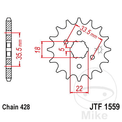 Pignon 14 Dents Division 428 pour Yamaha TW 125 H N Trailway YS 125 CBS