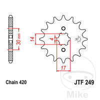 Ritzel 14 Z&auml;hne Teilung 420 f&uuml;r Honda AFS 110...