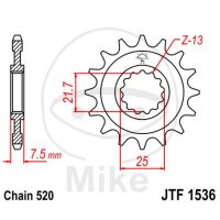 Ritzel 15 Z&auml;hne Teilung 520 f&uuml;r Kawasaki KFX...