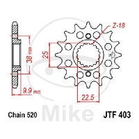 Pinion 14 Tooth Pitch 520 for BMW G 450 X Husqvarna SMR...