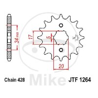 Pinion 16 Tooth Pitch 428 for Honda CB 125 CBF 125 CBR...