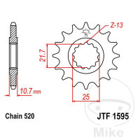 Pinion 16 Tooth Pitch 520 for Yamaha XJ6 600 Diversion
