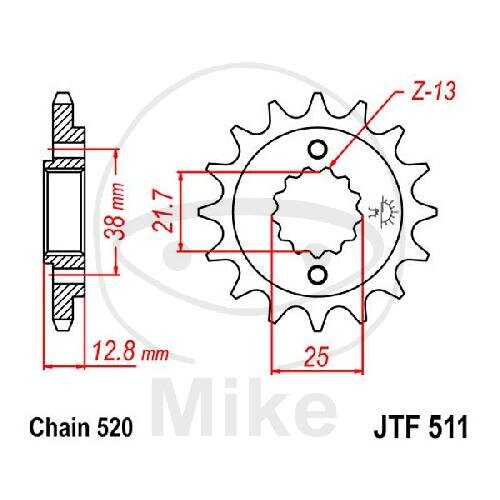 Pi&ntilde;&oacute;n 14 Dientes Divisi&oacute;n 520 para Kawasaki KL 650 B Tengai KLR 650 C KLX 650