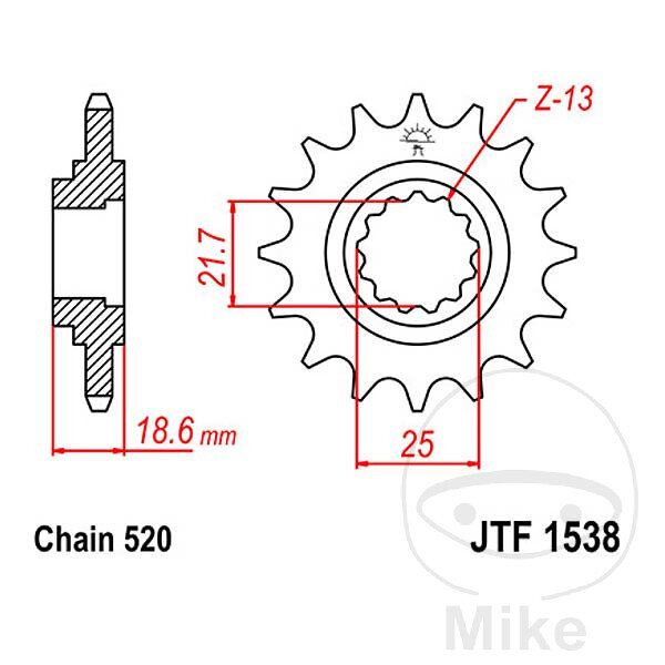 Pinion 14 Tooth Pitch 520 for Kawasaki Z 750 800
