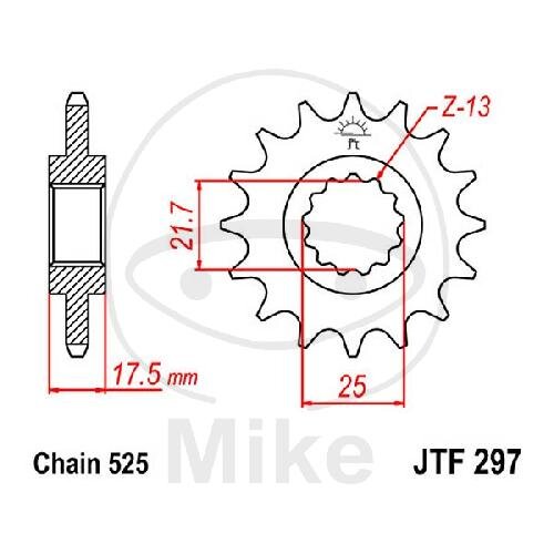 Pignone 14 Denti Divisione 525 per Honda CB 500 CB-1 400 F CBF 500 CBR 400
