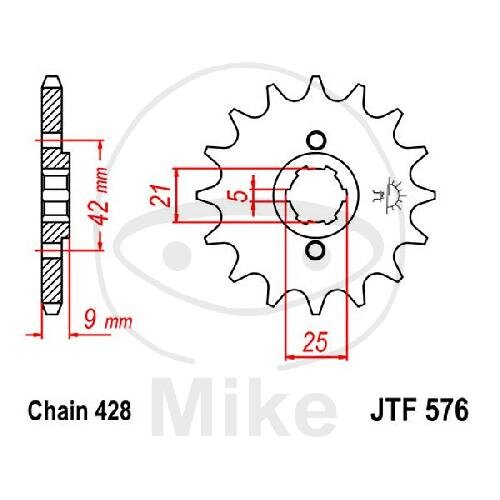 Pinion 18 Tooth Pitch 428 for Yamaha XT 350 H N