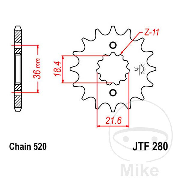 Pinion 13 Tooth Pitch 520 for Honda NX 250