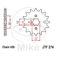 Pignon 15 Dents Division 428 pour Honda CRF 100 F MSX 125...