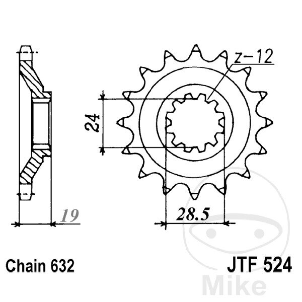 Pinion 15 Tooth Pitch 632 for Kawasaki GPZ 1000 RX Ninja