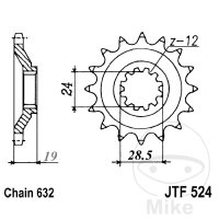 Ritzel 15 Z&auml;hne Teilung 632 f&uuml;r Kawasaki GPZ...
