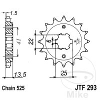 Ritzel 15 Z&auml;hne Teilung 525 f&uuml;r Honda VT 600 C...