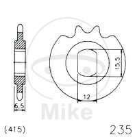Pignon 13 Dents Division 415 pour Hercules M1 M2 M3 25...