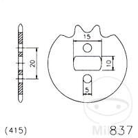Pinion 11 Tooth Pitch 415 for Z&uuml;ndapp ZA 25 40 50 ZR...