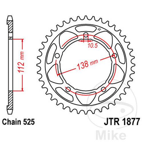 Pi&ntilde;&oacute;n  41 dientes paso 525 112 / 138 para Yamaha YZF-R1 1000 M ABS