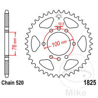 Pignon de cha&icirc;ne  46 dents pas 520 076 / 100 pour...